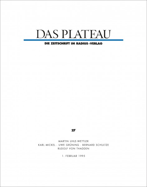 DAS PLATEAU No 27