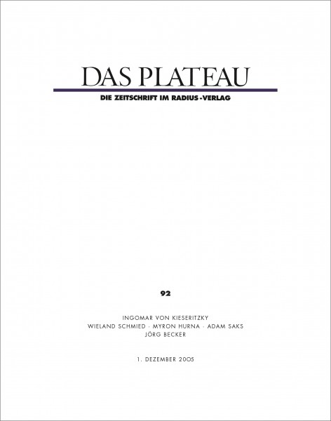 DAS PLATEAU No 92