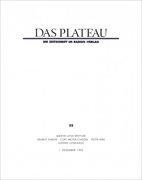 DAS PLATEAU No 32